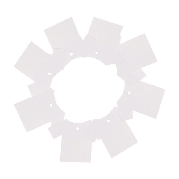 HEMOTON 100PCS Labels Tags Kraft Paper Gift Cards Paper Clothes Shape Hanging Tags Cards without Rope (White)