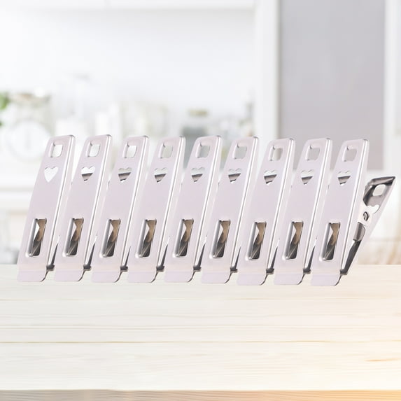 SOPOTUTU 100Pcs Practical Stainless Steel Clothespins for Windproof Clothes Drying and Office Use
