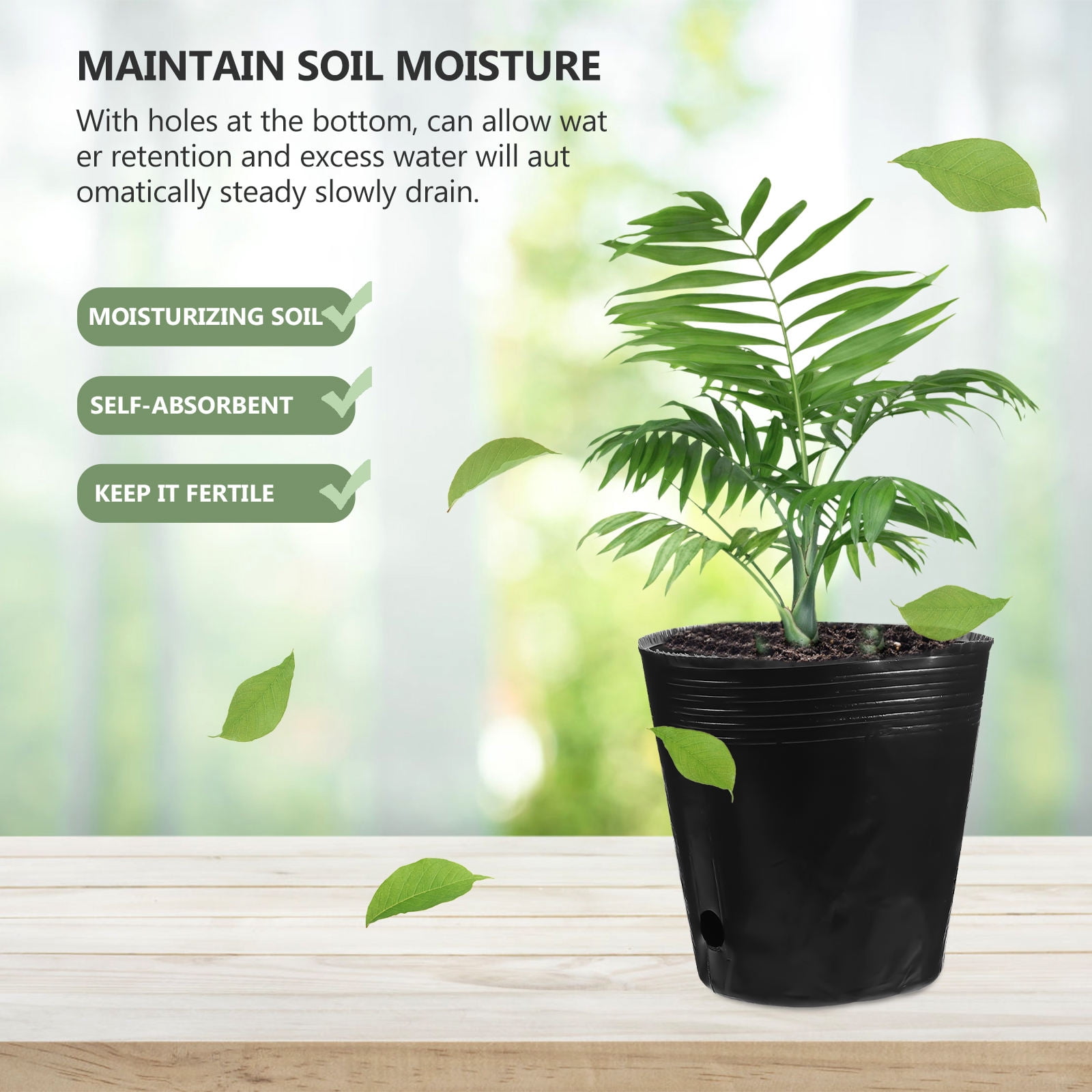 HEMOTON 100Pcs Drainage Nursery Growing Bag for .14X3.14X3.54in