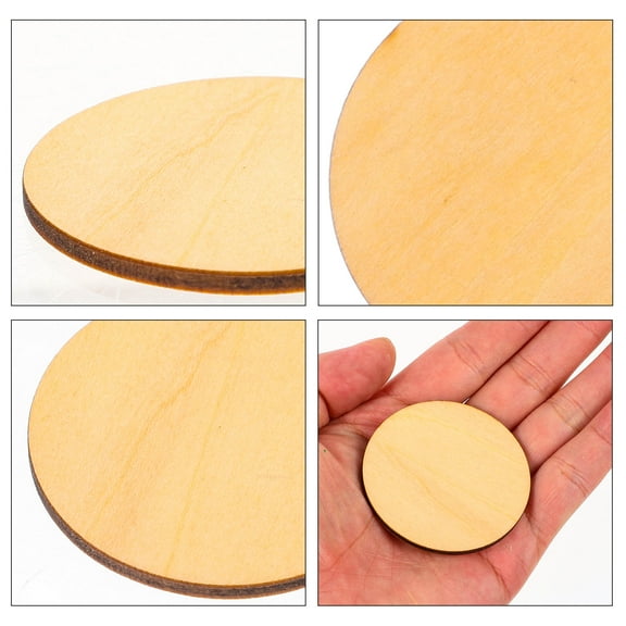 DEEPCRAFF Blank Unfinished Wood Rounds Khaki 100Pcs 2x2in