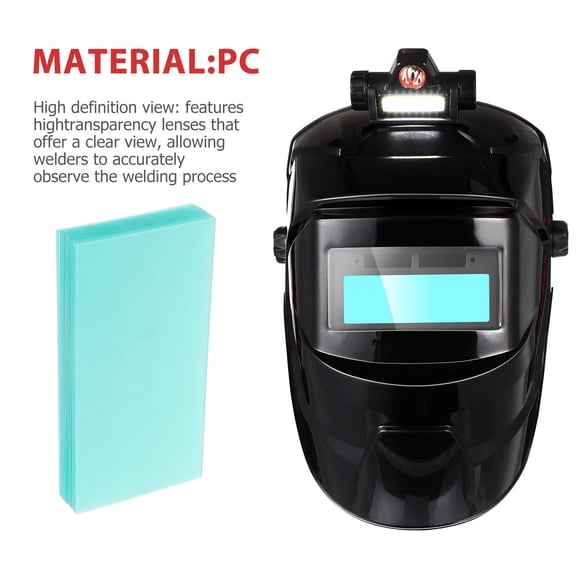 HEMOTON 100pcs Auto Darkening Welding Helmet Shield With Transparent Lens Replacement Protective Lens Comfortable Welding Hood For Arc Welding Wide View Welding Helmet Accessory