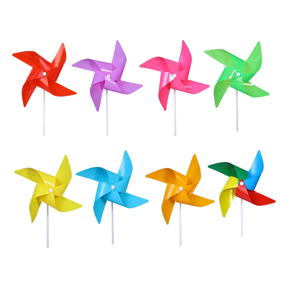 HEMOTON 100pcs Plastic Windmill Colorful Pinwheel Wind Kids Toy for ...