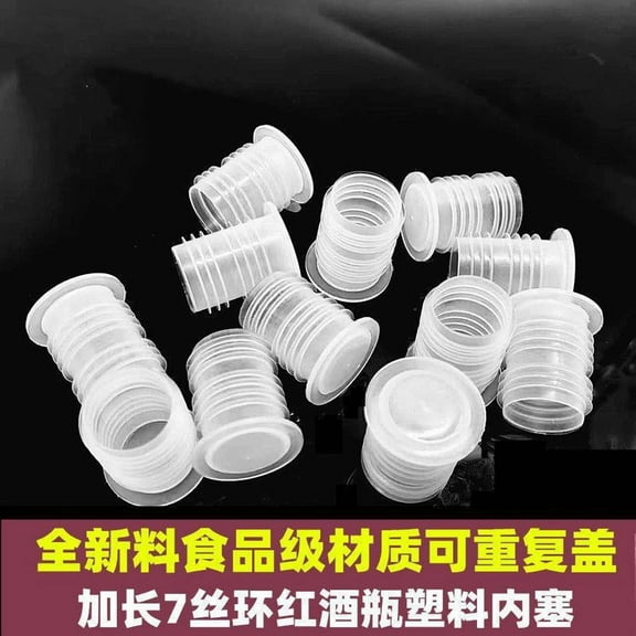 HEMOTON 100pcs Plastic Wine Bottle Stoppers Reusable Tube Stopper Caps Inner Plug for Bottles Flower Pots and Containers Plugs