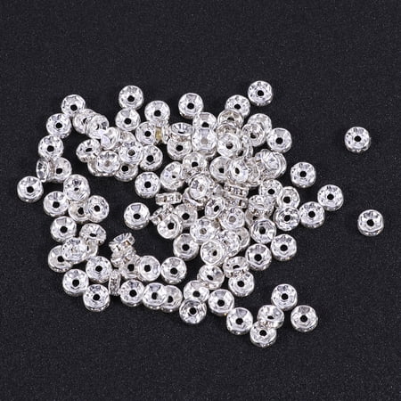 YOSADIER 100 Pieces Plated Rhinestone Spacer Beads for Jewelry Making, Craft Supplies, Projects and Accessories
