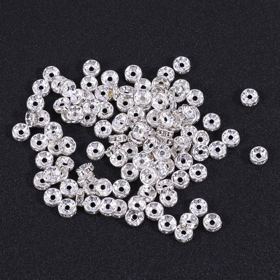 YOSADIER 100 Pieces Plated Rhinestone Spacer Beads for Jewelry Making, Craft Supplies, Projects and Accessories