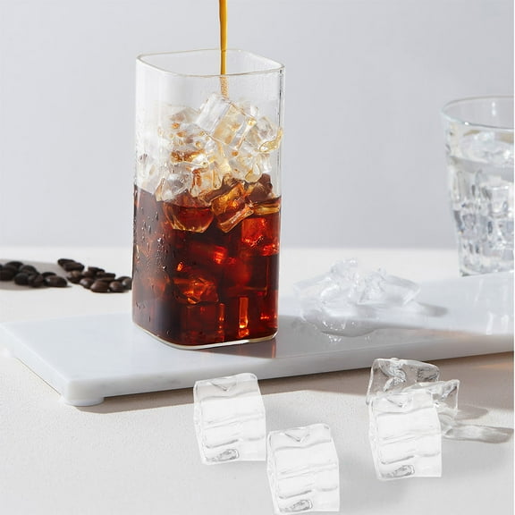 HEMOTON 100pcs Simulated Ice Cube Reusable Clear Ice Cube Clear Ice Cube Artificial Ice Cube Faux Ice Decoration Food Photography Prop