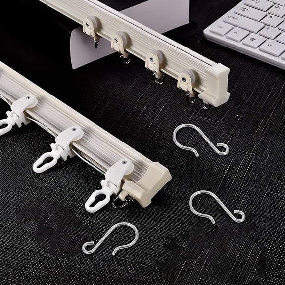 HEMOTON 100pcs Stainless Steel Curtain Track Hook Heavy Duty S Hooks Metal Curtain Track Hooks Metal Hooks for Curtain Track Curtain Track Gliders Hook