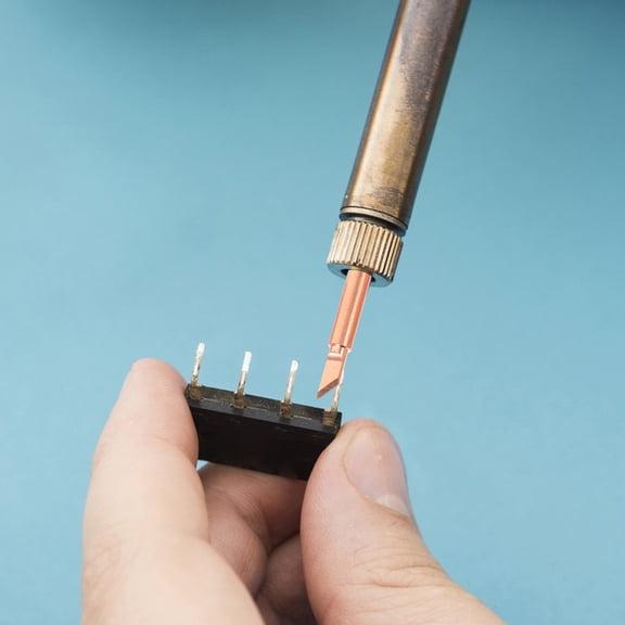 HEMOTON 10Pcs Copper Soldering Iron Tip for Welding Heat Conduction Square Light Brown 1.6x0.2x0.2in