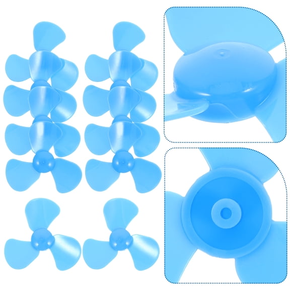 HEMOTON 10Pcs Plastic Mini Fan Blade School Projects Making Tiny 3-Leaves Fan Blades for Motor