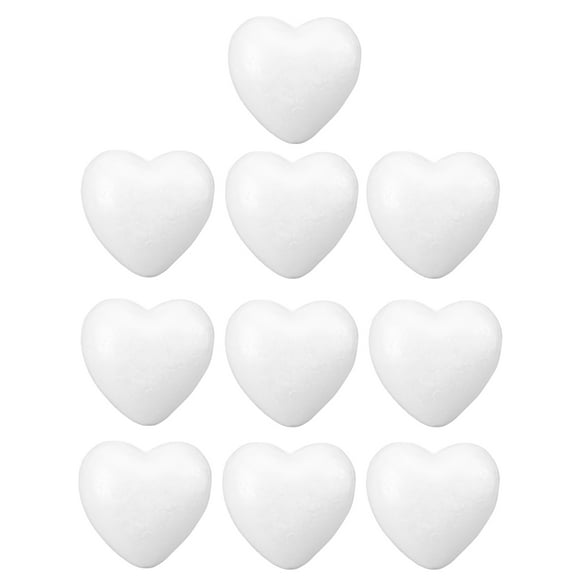 10Pcs 6CM Heart Foam Balls Polystyrene Heart Shape Craft Balls for DIY Crafts Valentine's Day Wedding Decorations