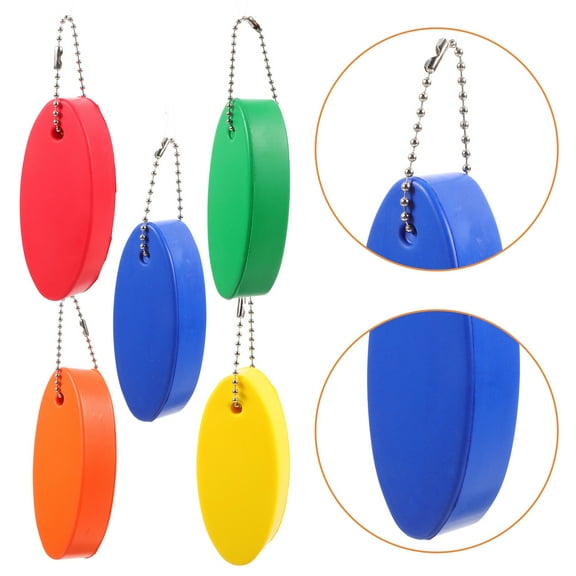 HEMOTON 10pcs Floating Keychain For Boat Keys Waterproof Foam Floating Keychain Bright Color Oval Float Key Rings Pendant For Boating Fishing Surfing Sailing Kayak And Outdoor Water Sport