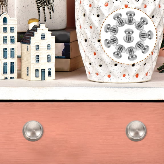 SOPOTUTU Vintage Drawer Knobs Silver Stainless Steel 10Pcs