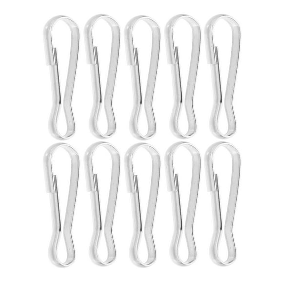 HEMOTON 10pcs Stainless Steel Spring Hooks For Pet Hammock Flag Pole Lanyard Secure Attachment Clips Metal Spring Lanyard Hook Small Lanyard Hooks