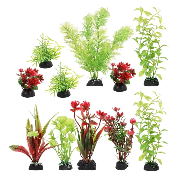 HEMOTON  11 Pcs Fish Aquarium Artificial Simulated Water Grass Decoration