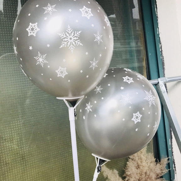 HEMOTON 12 Pcs Birthday Latex Balloon Indoor Decorations Romantic Decorations Silver