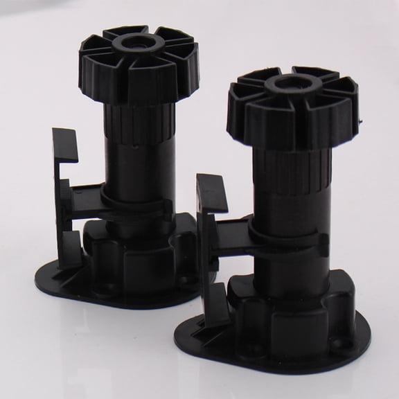 HEMOTON  12 Pcs Black Cabinet Adjustable Leg Levelers Coffee Legs
