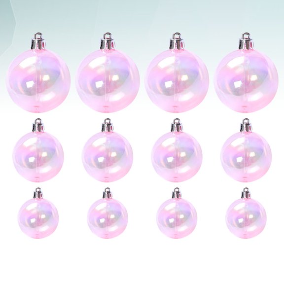 HEMOTON 12 Pcs Cake Ornament Ball Rainbow Topper Fairy Decorations Foam Balls Pink
