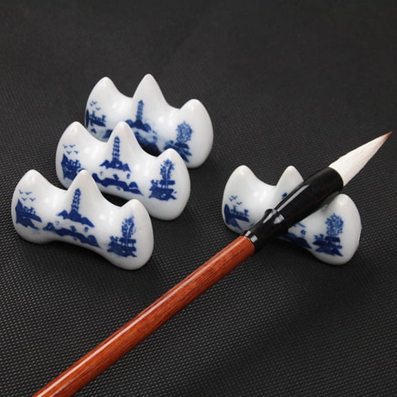 RENACLIPY Calligraphy Brush Rest Ceramic White for Calligraphy and Painting