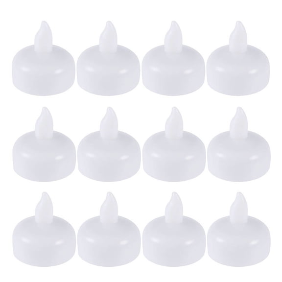 HEMOTON  12 Pcs Candles Waterproof Light Tealight Floating for Swimming Pool