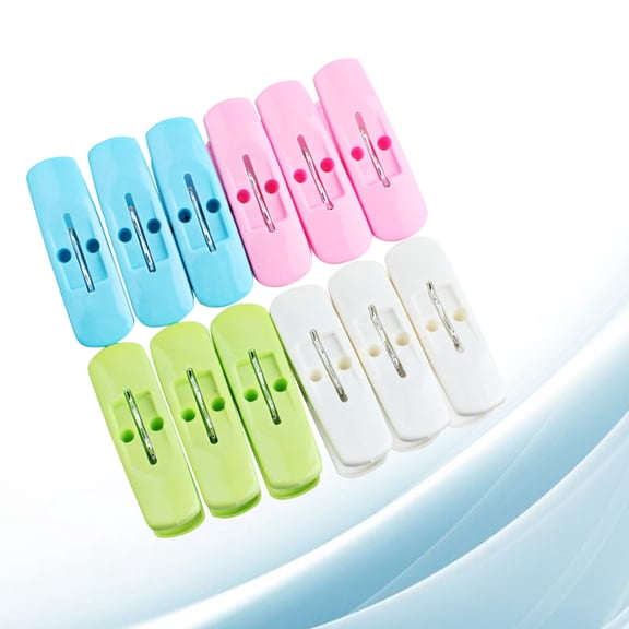 HEMOTON  12 Pcs Clothespin Multi-purpose Clips Windproof Clothespins