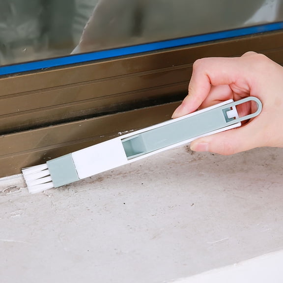 YOSADIER 12Pcs Multipurpose Keyboard Dustpan Brush 2-in-1 Design for Window Door Track and Groove Cleaning