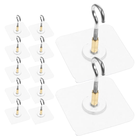 DEEPCRAFF Ceiling Hooks for Plants High Strength Adhesive Easy Install 12Pcs