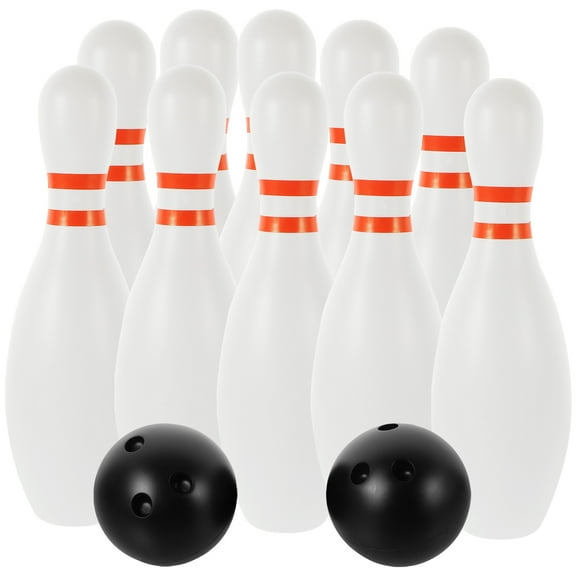 SOPOTUTU Bowling Pins for Kids Bowling Play Sets Plastic White Large Size 12Pcs 11.8*3.9*3.9in