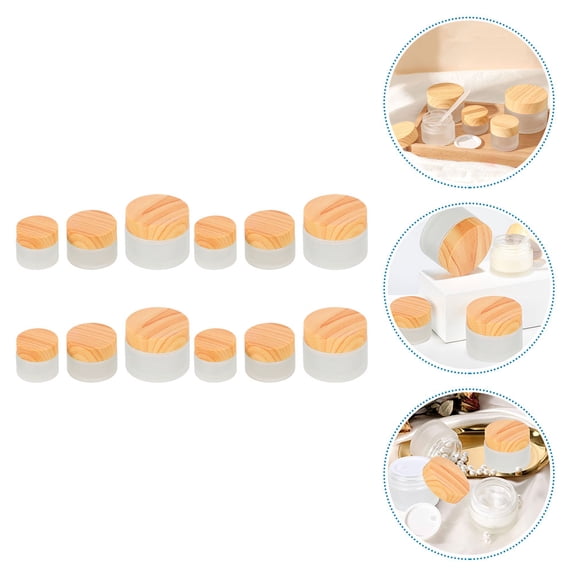 EXHUMKY Sample Jars Multi-Function Cosmetic Containers 12Pcs 2.05X2.05X1.61in