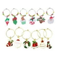 thumbnail image 1 of HEMOTON 12pcs Christmas Wine Glass Charms Creative Design Marker Zinc Alloy Rings Pendant Drinking Cup Identifier Party Cup Sign Festival, 1 of 6