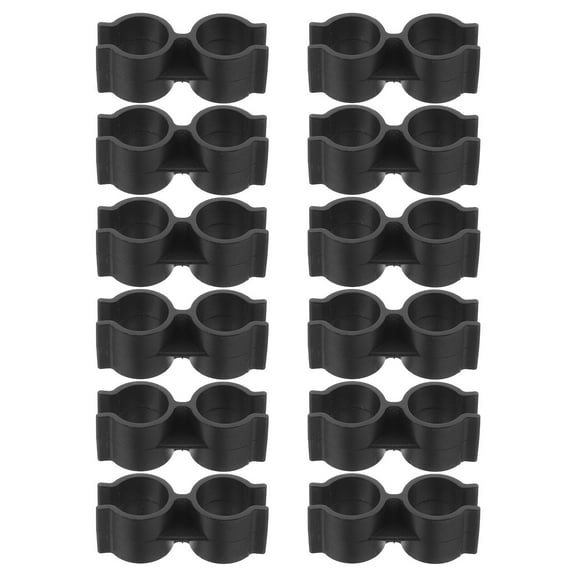 SOPOTUTU Warehouse Shelf Connectors 12pcs Double Pipe Clamps Black Secure Heavy Duty Storage Rack Fasteners