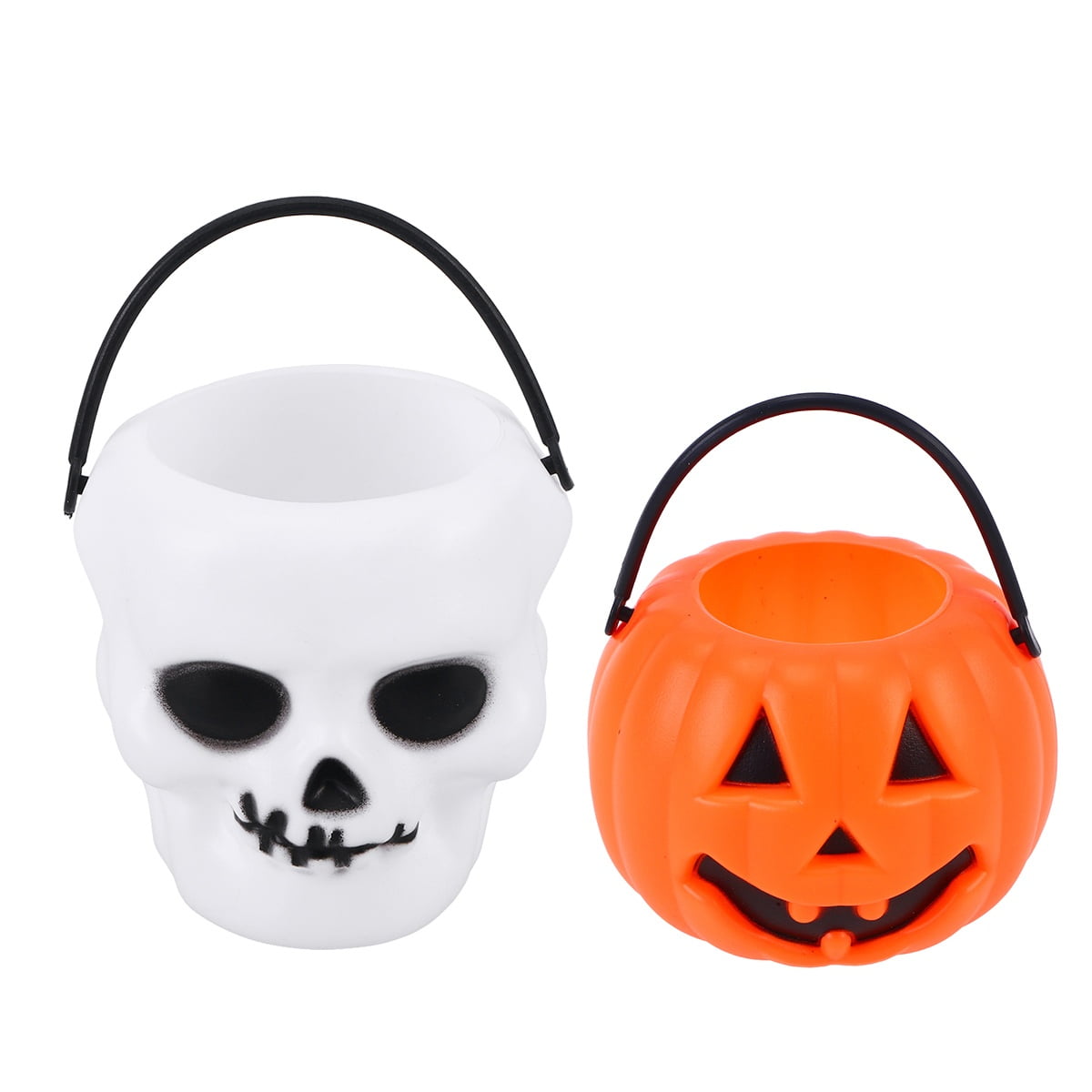 HEMOTON 12pcs Halloween Portable Pumpkin Bucket Skull Bucket Children ...