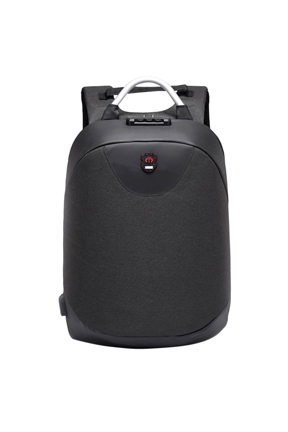 15.6 Inch Laptop Backpack Bag Anti-theft Men Backpack USB Charging Waterproof Travel Rucksack Knapsack Password Lock (Black)