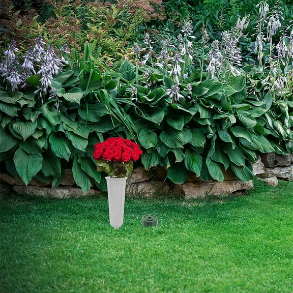 SOPOTUTU Green Plastic Grave Vases for Home Stability and Versatility 15Pcs