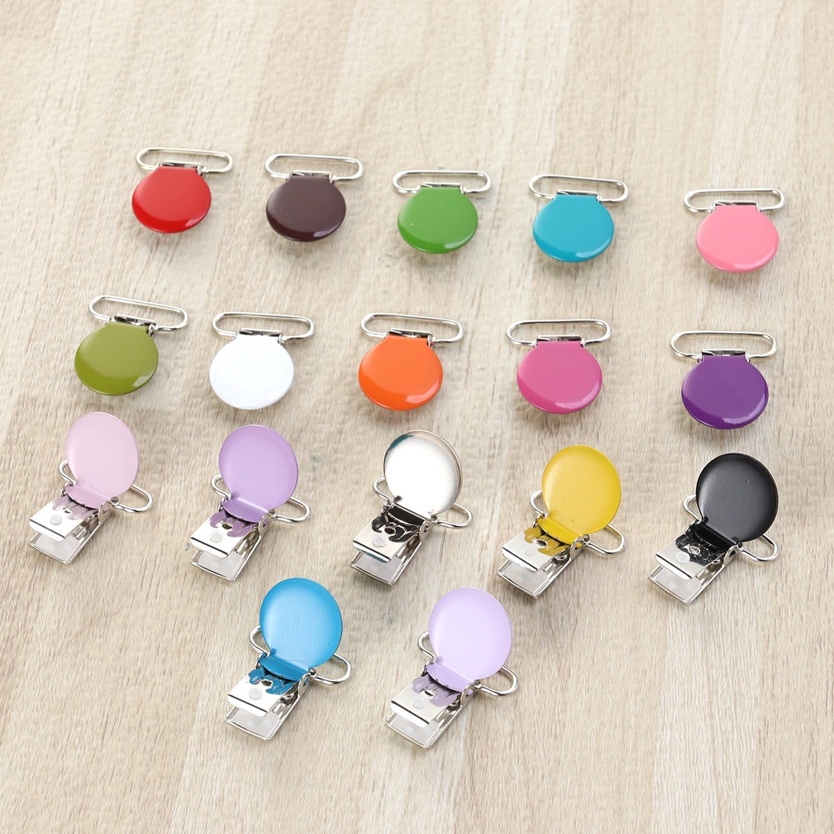 Clips Rond HEMOTON 17pcs Round Clips Metal Pacifier Clips Craft Clips Garment ...