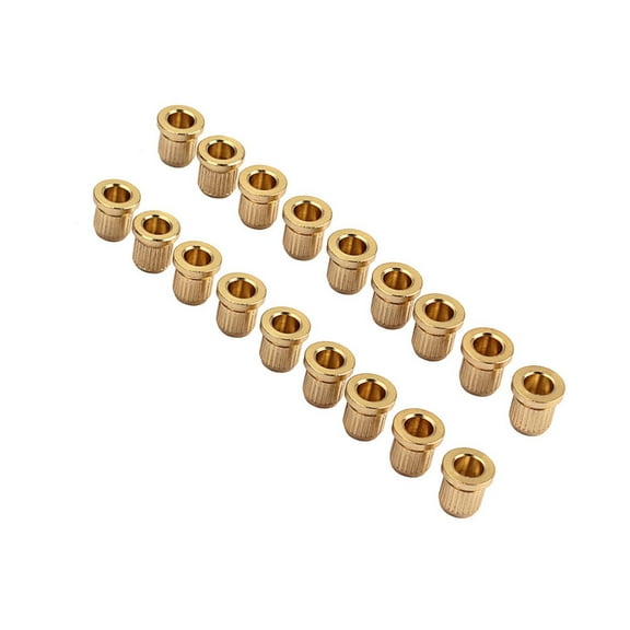 HEMOTON 18 PCS String Ferrules for Electric Guitar (Gold)