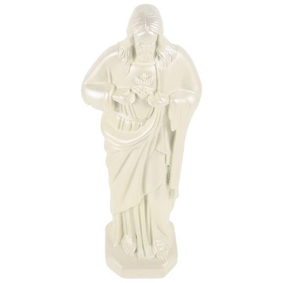 HEMOTON 1Pack Mexican Decor For Home Holy Father Statue Resin White Beige 9.4x3.3x2.4in