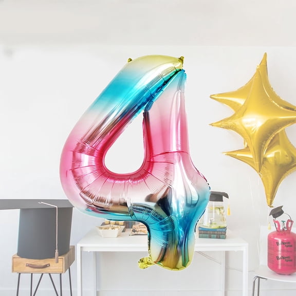 RENACLIPY Foil Number Balloons Aluminium Film Gradual Change Color 1Set