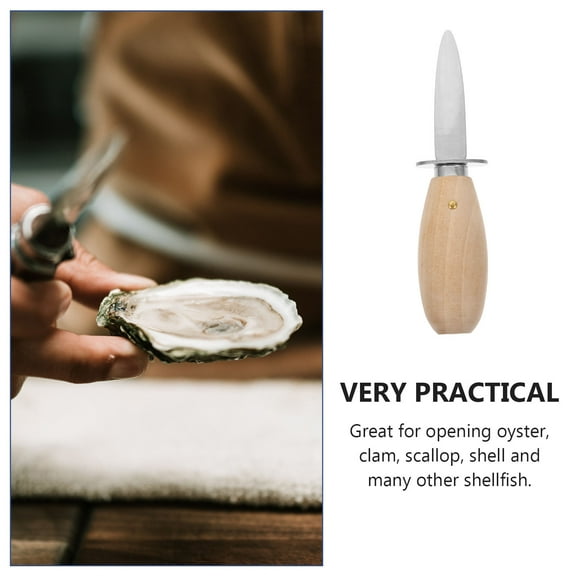 SOPOTUTU Oyster Shucking with Khaki Handle, 1 Pc Seafood Shellfish Opener Tool for Easy Oyster Shucking