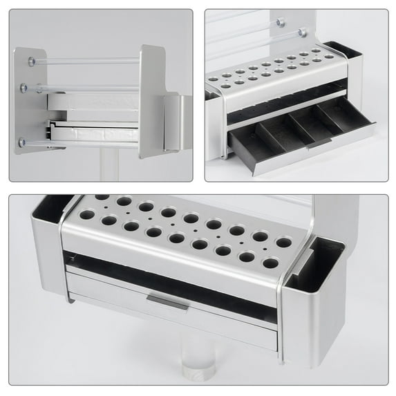 EXHUMKY Silver Desktop Tool Organizer Rack with Drawer Portable Storage Holder for Screwdrivers and Small Tools