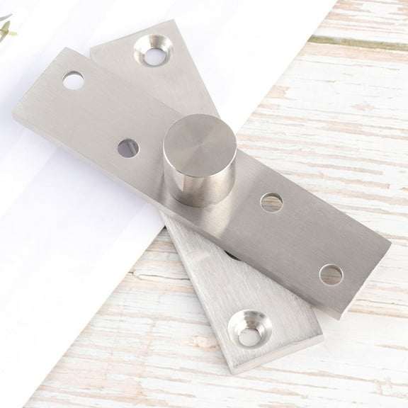 HEMOTON 1Pc 360 Degree Rotating Middle Shaft Hinge Stainless Steel Door Pivot Up Down Shaft Furniture Hinges Size S (Silver)