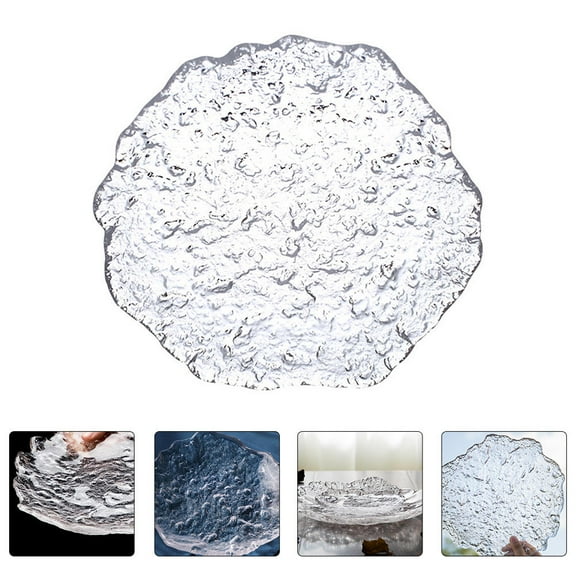 HEMOTON 1Pc Food Service Plate Glass Dinner Plate Household Glass Dessert Dish Tableware