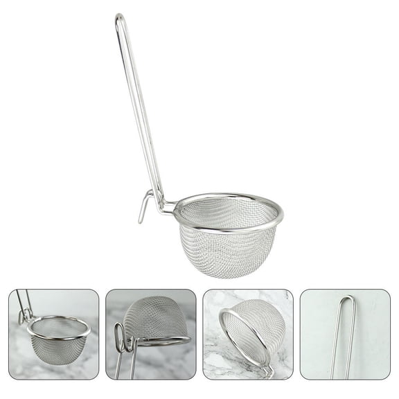 HEMOTON 1Pc Stainless Steel Mesh Strainer Colander for Kitchen Silver
