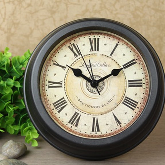 RENACLIPY Retro Table Alarm Clock Vintage Style Coffee Color for Home Bedroom Office Use 1 Pc