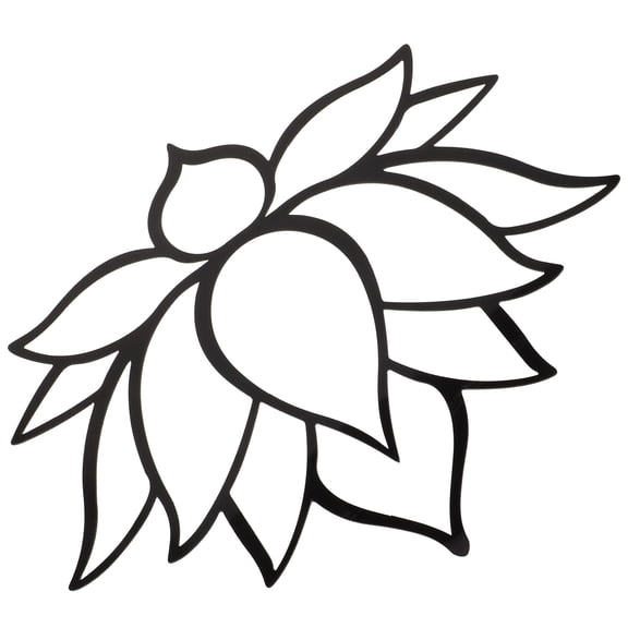 HEMOTON 1Pcs Black Flower Wall Appliques Acrylic Wall Mirror for Bedroom 11.8X10.2X0.08In