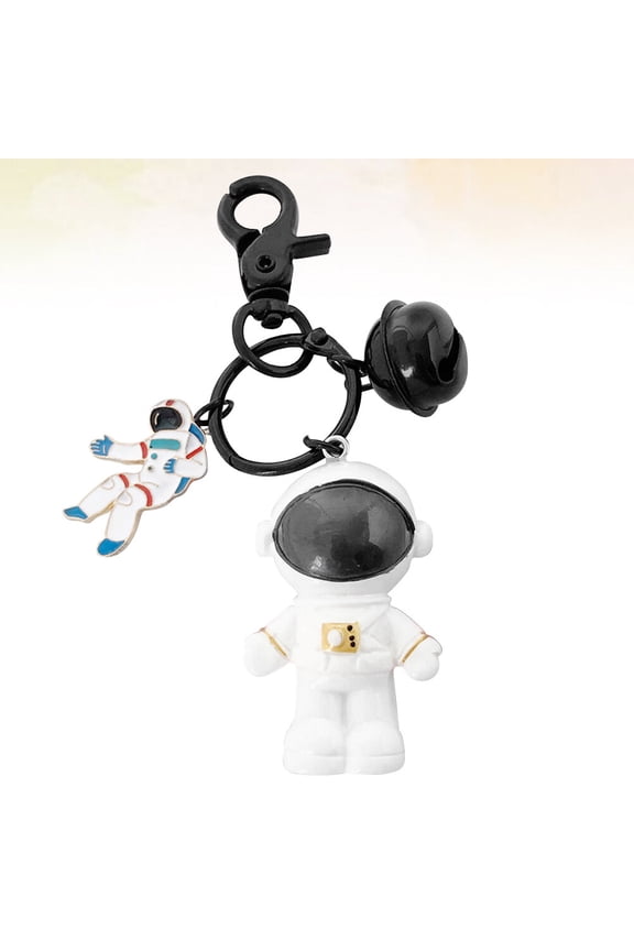 Cute Astronaut Keychain Set, Black Alloy Space Charm Pendant for Backpack, Keys, and