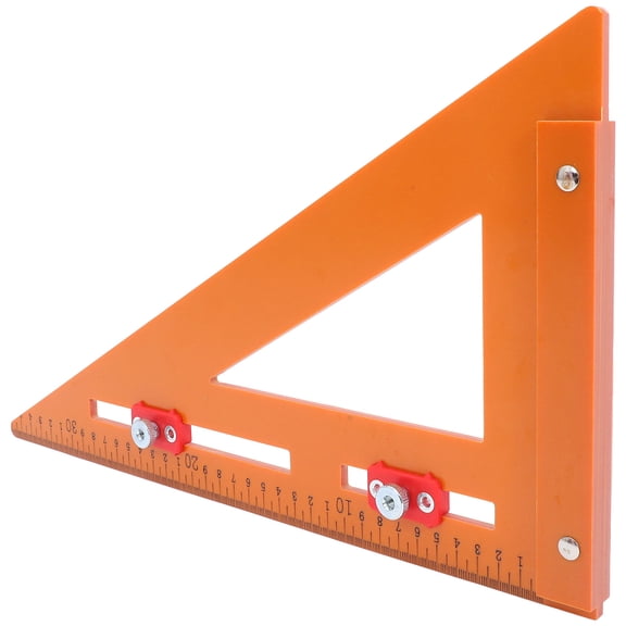 RENACLIPY Compact Ruler with Orange Multi-Angle Measuring Tool for Precise Woodworking Measurements