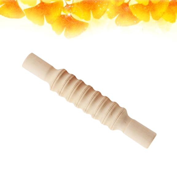 SOPOTUTU Ceramic Crafting Clay Roller with Beige Wood Handle, Pottery Tool Set for Sculpting and Crafting