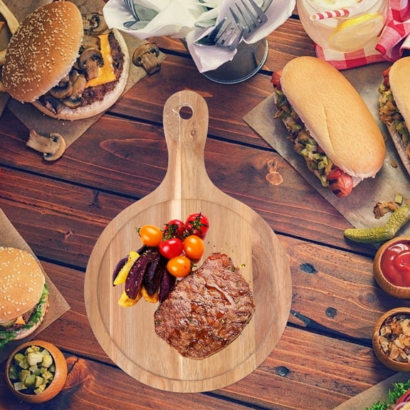 Hytrove Wooden Tray Multi Bread Plate 1 Set 11.8x7.9x0.5in