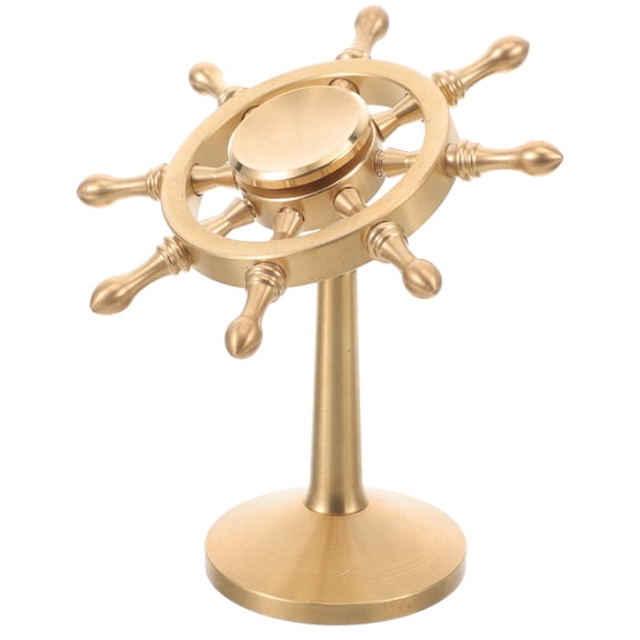 HEMOTON 1Set Golden Copper Rudder Ornament for Creative Car and Office Desktop Decor