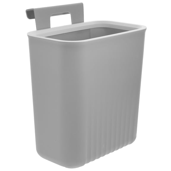 HEMOTON 1Set Rectangular Grey PP Trash Can for Cabinet Hanging Space Saving Kitchen Use